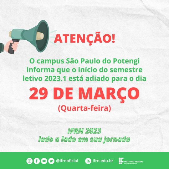 #54210 Aulas do Campus serão iniciadas na próxima quarta-feira (29)
