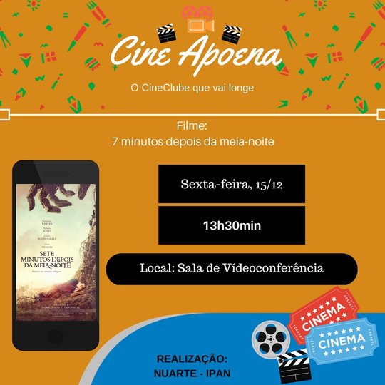 #5536 Cine Club Apoena convida toda comunidade para suas próximas exibições