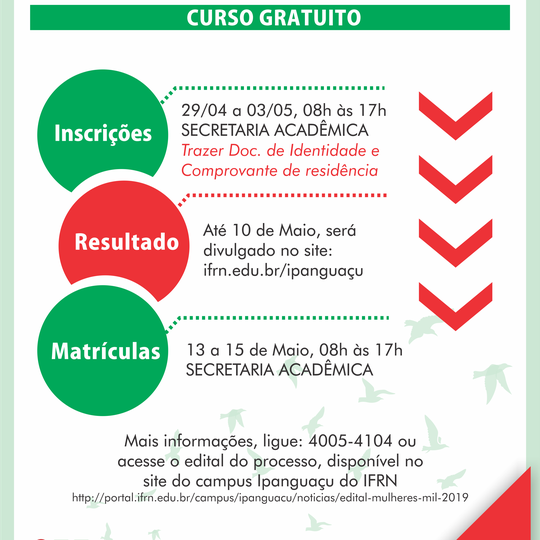 #5548 Coordenação de Extensão publica edital para ingresso no programa Mulheres Mil
