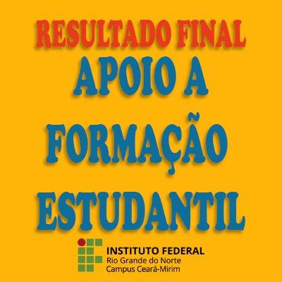 #5939 COAES divulga o Resultado Final do programa de Apoio a Formação Estudantil