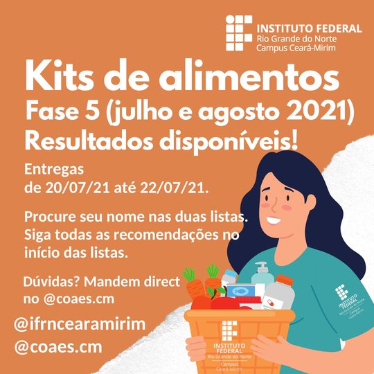 #6014 COAES divulga listas da 5ª Fase de entrega dos kits de alimentação.