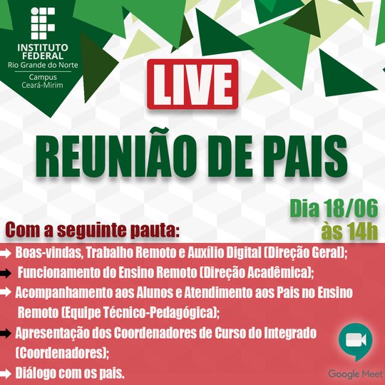 #6180 Diretoria Acadêmica do Campus convida os Pais ou Responsáveis para Reunião