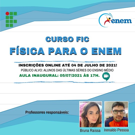 #6280 Abertas as inscrições para o Curso FIC de Física para o ENEM