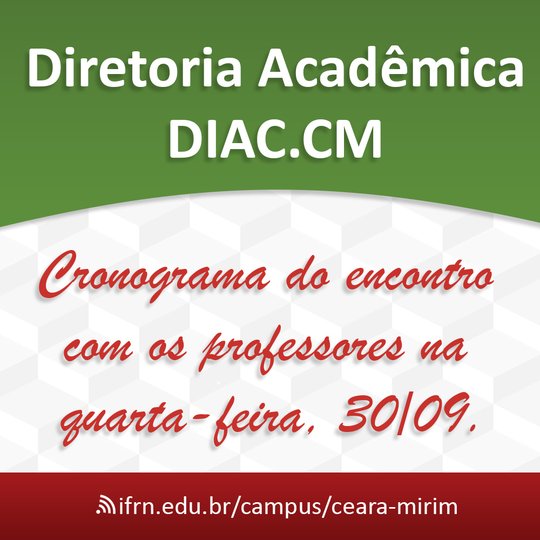 #6282 Diretoria Acadêmica emite comunicado sobre o cronograma de encontro com os professores