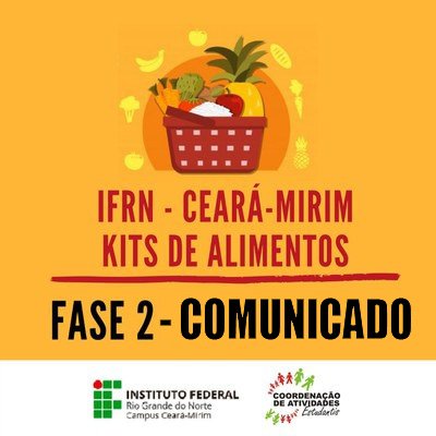 #6445 Comunicado aos estudantes sobre a entrega de kits de alimentos do dia 08/12