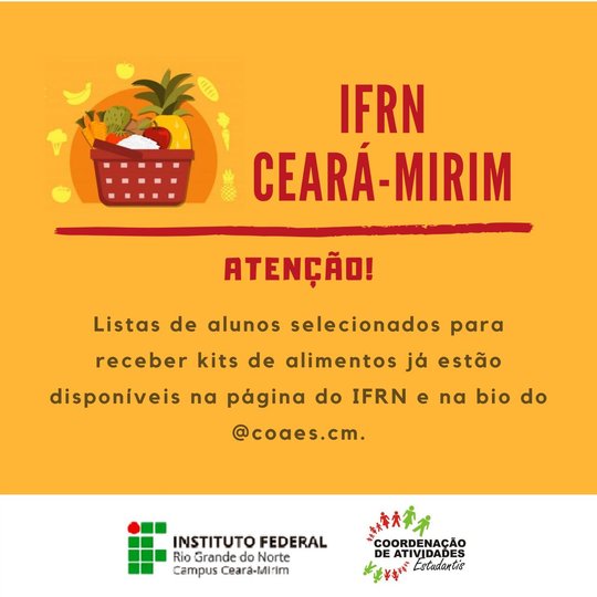 #6471 COAES divulga listas da 3ª Fase de entrega dos kits de alimentação.