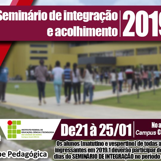 #6512 Divulgada a programação do Seminário de Integração e acolhimento