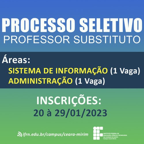 Processo seletivo para professor substituto recebe inscrições de