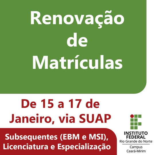 #6651 Secretaria Acadêmica emite comunicado sobre as Renovações de Matrícula