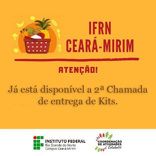 #6708 COAES divulga 2ª chamada para entrega dos kits de alimentação.