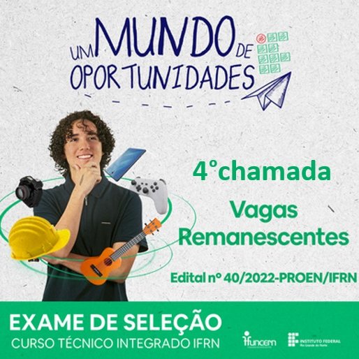 #6860 Campus Avançado Parelhas divulga 4ª chamada do Exame de Seleção 2023