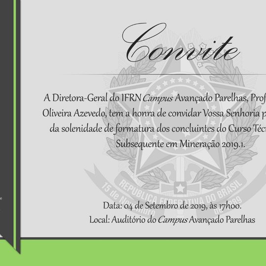 #6878 Solenidade de Formatura da turma concluinte em Mineração na forma Subsequente