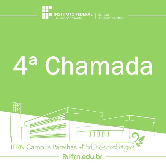 #6980 4ª Chamada para Cursos Integrados do IFRN Campus Avançado Parelhas