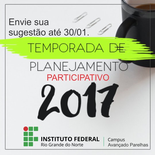 #7030 Divulgado link para contribuições no planejamento 2017