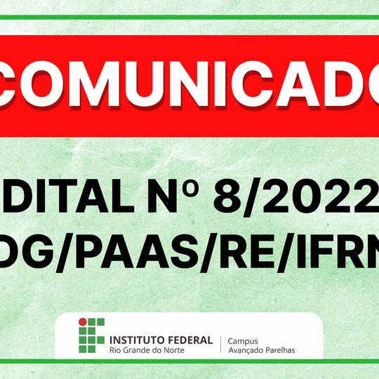 #7131 IFRN Campus Avançado Parelhas Edital para Concessão de Diárias e Passagens
