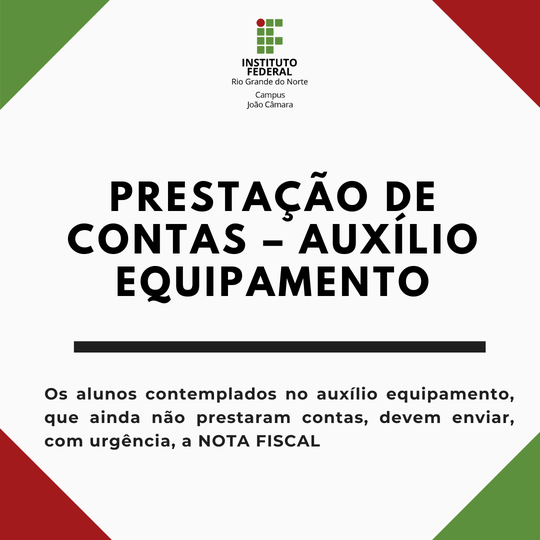 #7282 PRESTAÇÃO DE CONTAS – AUXÍLIO EQUIPAMENTO