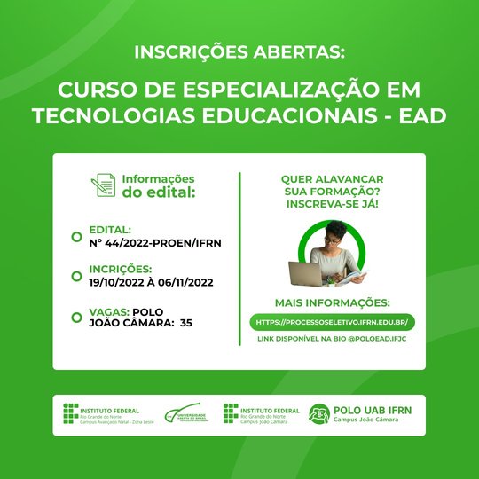 #7354 OPORTUNIDADE FORMATIVA PARA O POLO  CAMPUS JOÃO CÂMARA