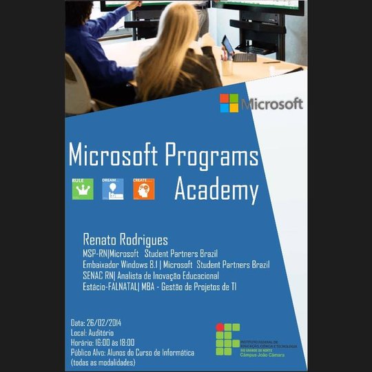 #7462 Embaixador do Windows 8.1 ministrará palestra no IFRN/JC