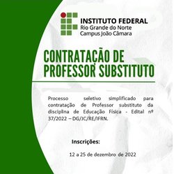 #7893 IFRN Campus João Câmara realiza processo seletivo para professor substituto de Educação Física