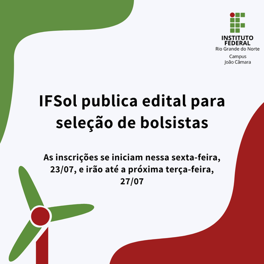 #7951 IFSol publica edital para seleção de bolsistas