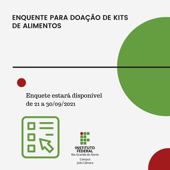 #7976 A Coordenação de Atividades Estudantis divulga enquete para doação de Kits de Alimentos (Cestas Básicas)