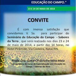 #8094 Campus João Câmara convida para o Seminário de Educação do Campo - Saberes da Terra