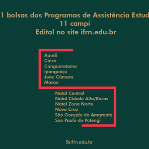 #8126 IFRN abre edital para seleção de estudantes para Programas de Assistência Estudantil