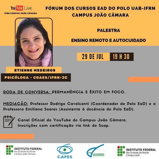 #8312 Divulgada data do Fórum dos Cursos do Polo UAB/IFRN/JC