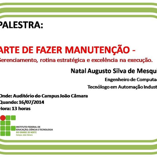 #8635 Palestra sobre a “Arte de fazer manutenção”