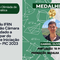 #8821 Aluno do IFRN Campus João Câmara é convidado a participar do Programa de Iniciação Científica PIC 2023