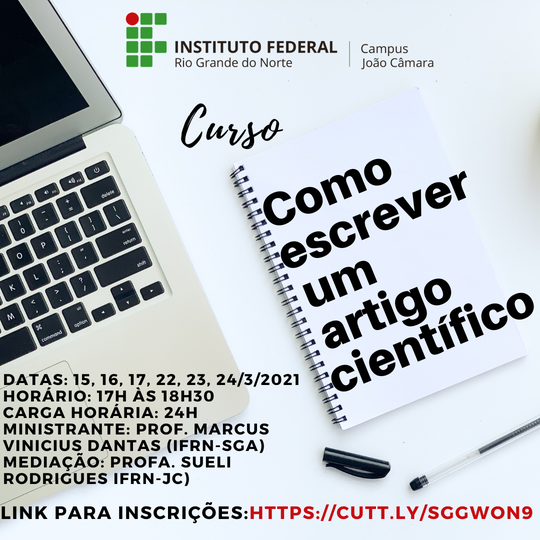 #8823 Inscrições abertas para o Curso "Como escrever um artigo científico"