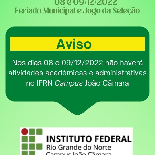 #8920 08 e 09 de dezembro de 2022: Feriado Municipal e Jogo da seleção