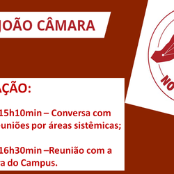 #9182 Nesta terça-feira(18/9), acontece no IFRN João Câmara o projeto Reitoria no Campus