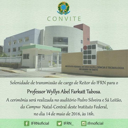 #9634 Solenidade de transmissão de cargo de reitor acontece dia 14 de maio