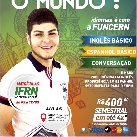 #9780 FUNCERN abre inscrições para curso de idiomas 