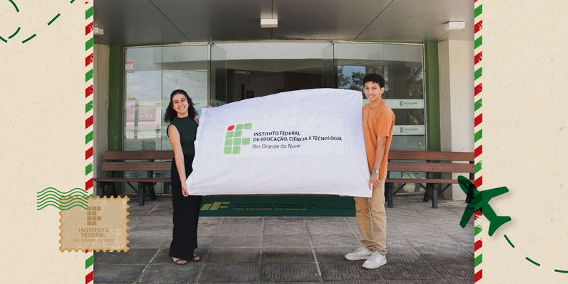 Karen Luiza e Jefferson Kauan, egressos do Campus São Paulo do Potengi / Designer: Maria Clara Othon / Foto: Lucas Marques