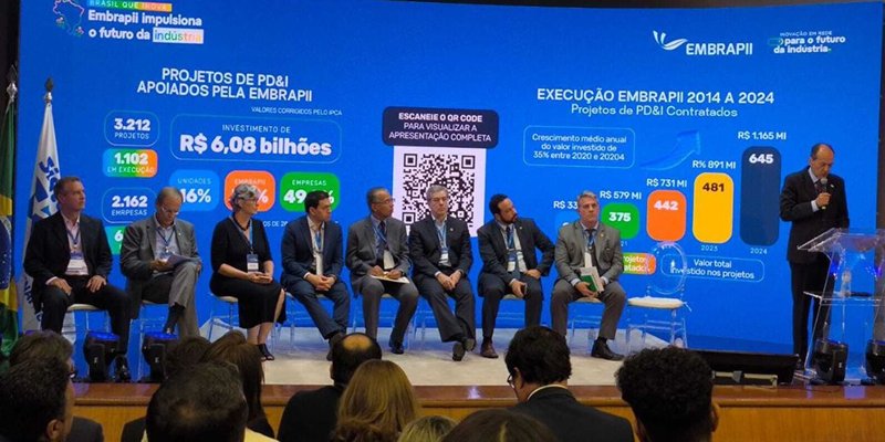Apresentação de resultados durante o Embrapii