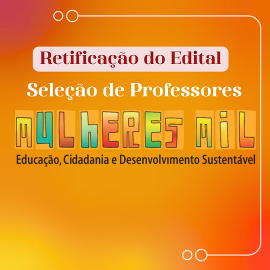 Retificação do Edital _ Seleçao de docentes