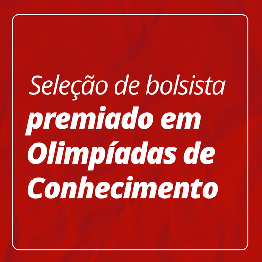 Capa - Seleção de bolsista - Olímpiada de conhecimento