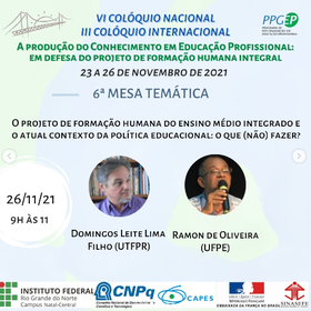 6ª Mesa Temática - O projeto de formação humana do ensino médio integrado