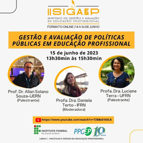 Mesa redonda: Gestão e avaliação de políticas públicas em educação profissional