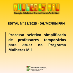 Card processo seletivo professores temporários mulheres mil