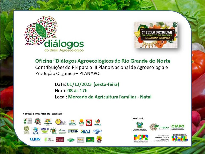 Cartaz Oficina Diálogos Agroecológicos do Rio Grande do Norte