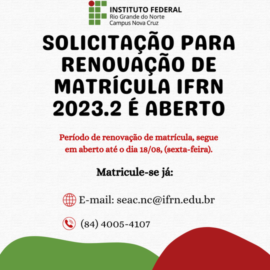 Cartaz simples de matrículas abertas vermelho e azul (Post para Instagram (Quadrado))