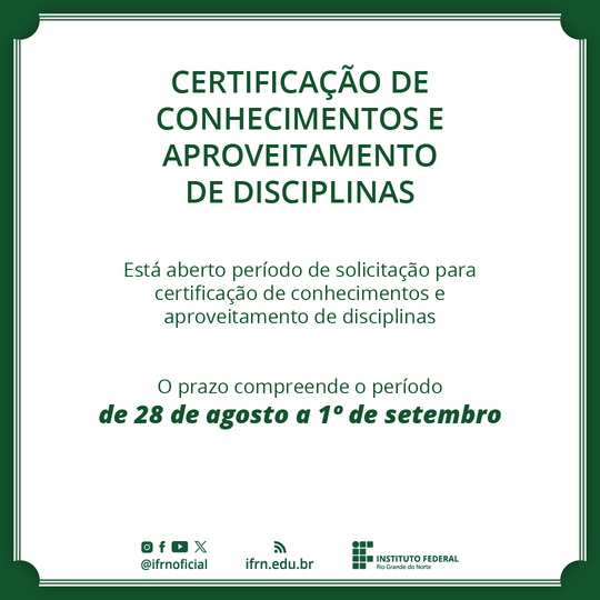 Certificação de Conhecimentos e Aproveitamento de Disciplinas_Redes