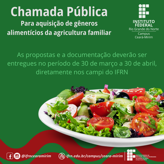 Chamada Púlbica - Alimentação Escolar