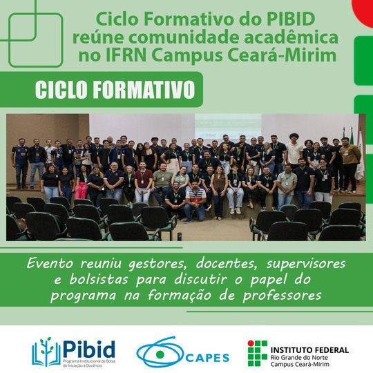 Ciclo formativo do PIBID 2025.2