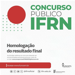 Concurso público do IFRN - Homologação do resultado (2024)