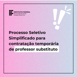 Processo Seletivo - Professor substituto