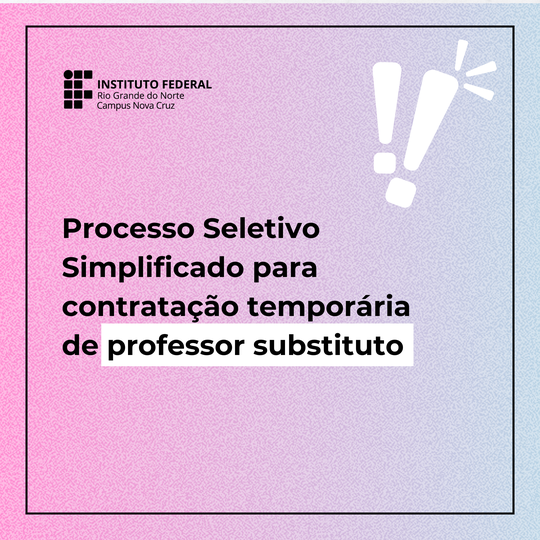 Processo Seletivo - Professor substituto